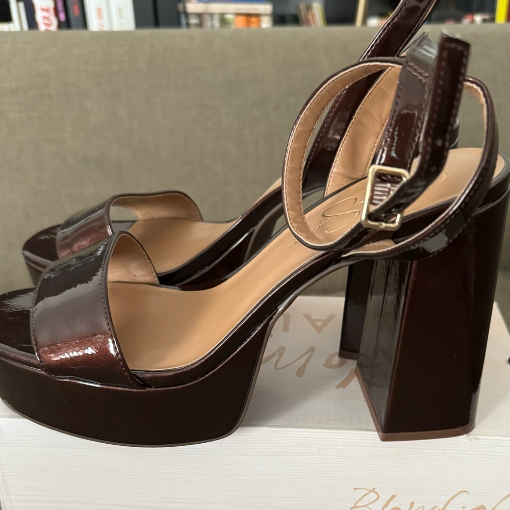 Brown patent platform heels size 11 . Brand new Jessica Simpson